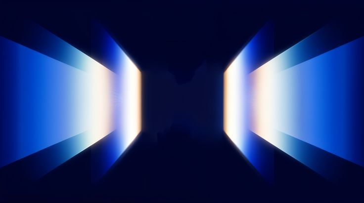 Planos de luz azul convergindo para o centro